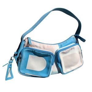 Bally Canvas Shoulder Bag with leather trim